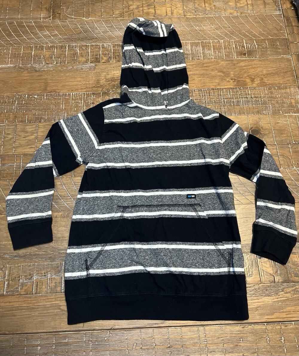 Amplify Kids Striped Shirt Long Sleeve Hooded Tee Size Small Kangaroo Pocket